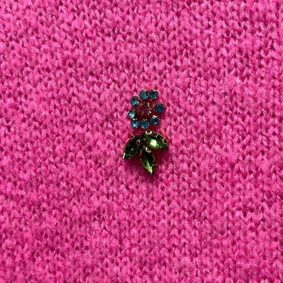 Lily Pulitzer Pink Stilla Sweater Floral Rhinestones Long Sleeve Size XS - Picture 6 of 16